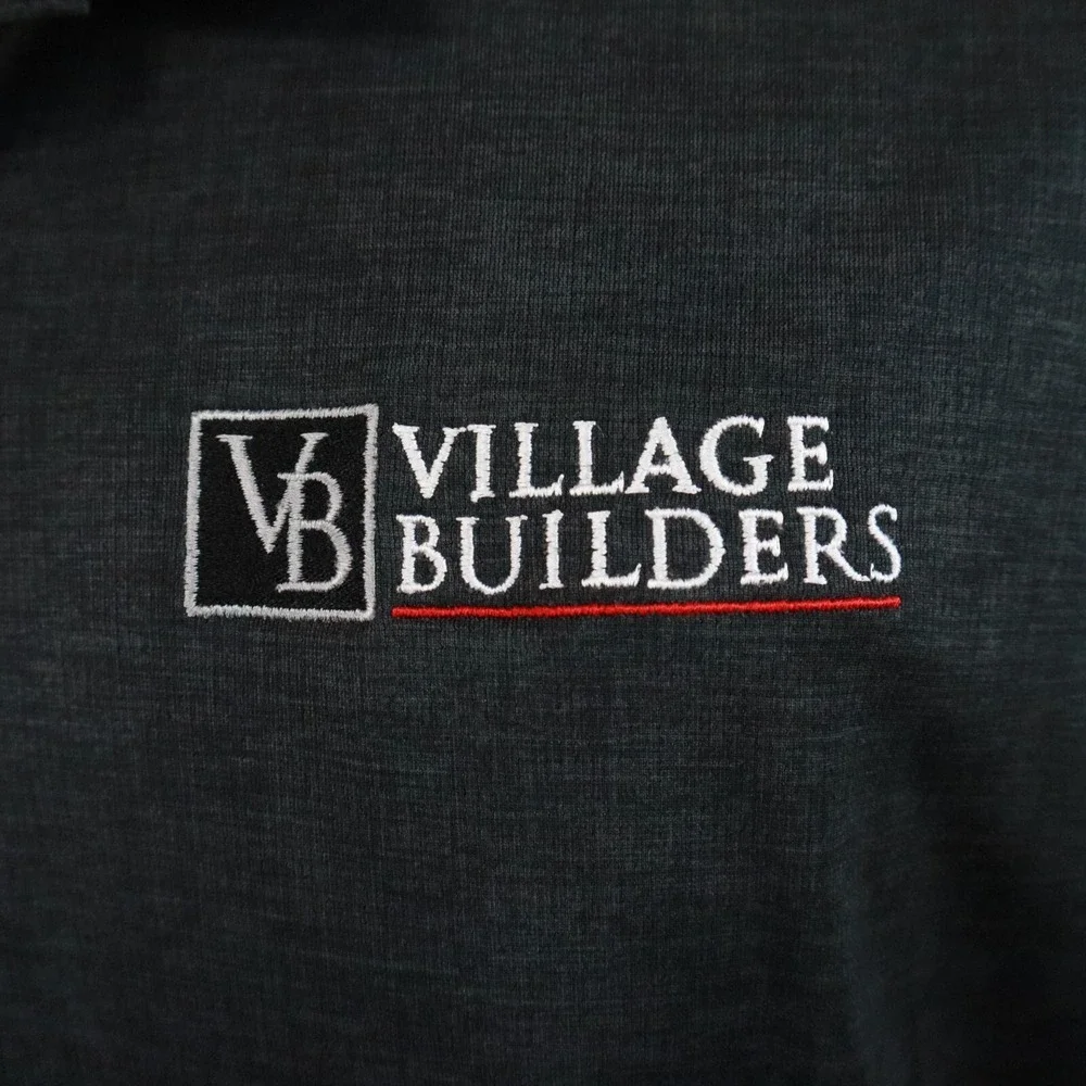 Nike Golf Polo Shirt Mens Large‎ Dri-Fit Black Short Sleeve Village Builders